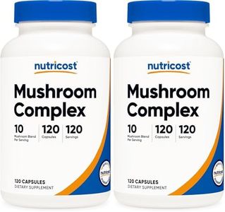 Nutricost Mushroom Complex Supplement 120 Capsules for 120 Servings Per Bottle - 10 Mushroom Blend (Includes Reishi, Maitake, Shiitake, Lion's Mane, and More) - Non-GMO and Gluten Free (Pack of 2)