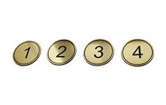 NanTun ABS Engraved 5cm Circular Table Numbers (1-200) Pubs Restaurants Clubs - Golden 1 to 200