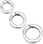 PH PandaHall 3 Sizes 925 Sterling Silver Spring Clasp 3pcs Round Spring Clasp Spring Gate Rings Metal Round Snap Clasp Spring Clasp Connector for Jewelry Making Necklace Bracelets, 6/8/9.5mm