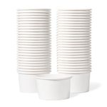 MATICAN Paper Ice Cream Cups, 50-Count 163ml Disposable Dessert Bowls for Hot or Cold Food, 163-Milliliter Party Supplies Treat Cups for Sundae, Frozen Yoghurt, Soup, White