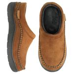 Zigzagger Men's Slip On Moccasin Slippers, Indoor/Outdoor Warm Fuzzy Comfy House Shoes, Fluffy Wide Loafer Slippers Gift for Father, Cold Tawny, 10.5