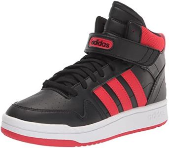 adidas Postmove Mid Basketball-Shoes, Black/Vivid Red/White, 4 US Unisex Big Kid