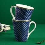 Wonderchef Sicilia Fine Bone China Coffee Mug - Royal Blue - Set of 2 Pcs