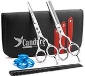 Candure Hairdressing Scissor Hairdresser thinning Scissor Set - 5.5 Inch Hair Cutting and Hair Scissor with Comb and Pouch - for Men, Women, Children and Professional Barbers