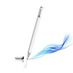 GadgetBite Aluminum Super Light Weight Capacitive Stylus Pen for Touch Screen Devices with Fine Point Disc Compatible with All iOS and Smart Android Phone & Tablets Non Magnetic (White)