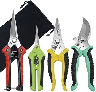 Vkinman 4 Pack Garden Pruning Shears Set, Stainless Steel Sharp Pruner Secateurs, Professional Heavy Duty Hand Garden Bypass Pruning Shears Kit with Storage Bag