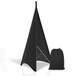 Pyle Universal Lighting Tripod Stand Scrim - Double Sided DJ Speaker / Light Stand Skirt Cover w/ Velcro Straps, Bag, Made from Stretchable Lycra Spandex, Fit Stands Up to 75” x 43” - PSCRIM2B (Black)