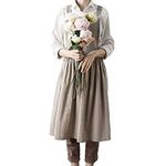 Cotton and linen Cross Back Kitchen Cooking Aprons for Women with Pockets Cute for Baking Painting Gardening Cleaning, Oatmeal,
