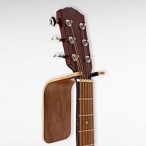 Guitar Wall Hanger Handmade Unique Design Bent Wood Guitar Hanger Wall Mount Guitar Holder Acoustic Guitar Accessories Ukulele Wall Mount Stand Wall Guitar Mount Guitar Hook (1 Pack, Walnut)