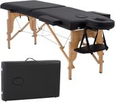 FDW Massage Table 73 Inch Portable Massage Table Adjustable Height Massage Bed for Woman & Man,W/Carry Case Face Cradle Bed (Black)