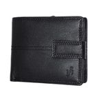 STARHIDE Mans Wallet RFID Blocking Contactless Protection Soft Real Leather Billfold Purse with Large Side Zip Around Coin Pocket Gift Boxed 1044 (Black Nappa)