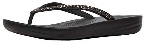 Fitflop Women's Sparkle Classic Iqushion Flip Flops, Black Black 001, 7 UK