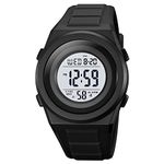 SKMEI Men's Digital Sports Watch - Black White Digital Watch for Youth Sports Outdoor Silicone Watch, Chronograph, Alarm Clock - 2080