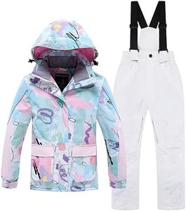 Mokitoni girls snow suit snowsuit winter ski bibs pants boys coat size 8-10 snowboarding