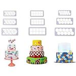 9 pcs Cake Mold Fondant Cutters, Birthday Cake Decorating, Triangle ，Square & Hexagon Cookie Cutters.(3 Sizes Each)