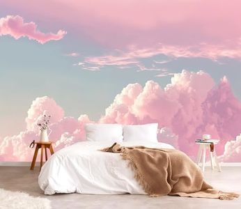 YQWDMX - 3D Pink Cloud Peel and Stick Wallpaper wall Mural Girl Kid's Room ZY08 L