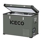 ICECO VL45 Portable Refrigerator with SECOP Compressor, 45 Liters Platinum Compact Refrigerator, DC 12/24V, AC 110-240V, 0℉ to 50℉, Home & Car Use (with Insulated Cover)