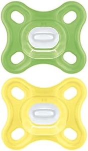 MAM 'Comfort' Design Collection Pacifier for Breastfed Babies (Pack of 2 Pacifiers), MAM Soother with Soft Silicone Nipple, Unisex Baby Essentials, 0-4 months, (Colors may vary)