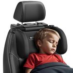 WAPEXNOS Car Headrest Pillow,Thickened Memory Foam Road Pal Headrest,Neck Support Pillow,180° Adjustable,Travel Car Sleeping,Prevent Cervical Sprain Spine,Suitable for Kids and Adults (Black)