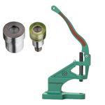 Trimming Shop 8mm Double Cap Rivets Fixing Dies Set with Universal The Green Machine Hand Press, Tubular Rivets Install Tool for DIY Leathercrafts, Handbag, Belts, Purses