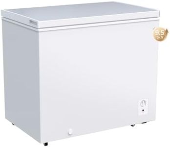 9.5 Cu.ft Chest Freezer, Large Top Open Door Deep Freezer with 8 Adjustable Thermostat (-11.2°F to 10.4°F), Large Freezer with Removable Basket for Home/Garage/Office, White