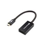 Cable Matters Braided USB C to HDMI 4K Adapter in Matte Black Aluminum for MacBook, XPS, Surface Pro and More - Support 4K 60Hz, 2K 144Hz and HDR