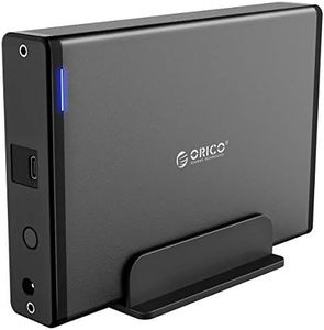 ORICO Case Esterno per Disco Rigido 3,5 '' Con Alloggiamento Rimovibile, Adattatore da USB 3.1 Gen 1 a SATA 3.0 per HDD SATA da 3,5 pollici con Alimentatore da 12V 2A (20 TB max, Display Blu)