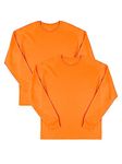 Fruit of the Loom Men's Eversoft Cotton Long Sleeve T Shirts, Breathable & Moisture Wicking with Odor Control, Sizes S-4x, Long Sleeve - Safety Orange, Medium