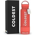 Coldest Insulated Water Bottle with Handle Lid | Leak Proof, Insulated Modern Stainless Steel, Triple Walled, Sport Thermos Bottles, Metal Flask | 21oz