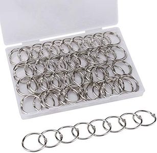 LOONENG 1 Inch Loose Leaf Binder Rings, 100PCS Nickel Plated Steel Book Rings for Index Cards, Crafts, Reports, Flash Cards, Notebook, Keychain, Loose Leaf Paper, Photo Albums