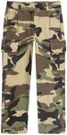 Mud Kingdom Boys Cargo Joggers Pant Elastic Waist with Hoop Pull On Outdoor Woven with Pockets, Camo, 6