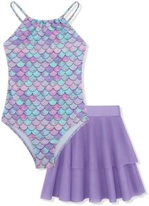 Girls Swimsuit Size 9 10, Swim Suits for Teen Girls Bathing Suit One Piece Tankini Swimsuit Swimwear Kids Little Girl Mermaid