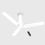 Havells 1200mm Elio Ceiling Fan | Remote Controlled, High Air Delivery Fan | 5 Star Rated, Upto 60% Energy Saving, 2+1* Year Warranty | (Pack of 1, Elegant White)