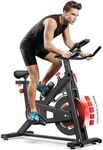 Yoleo Indoor Cycling Bike Magnetic Resistance Exercise Bike, 330LBS Capacity for Heavy People, Super-Silent＜20dB, LCD Monitor, Tablet & Bottle Holder, Fit Whole Family/Bad Weather/Winter/Busy Person