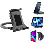 STHIRA® 360° Adjustable Phone Stand Holder Universal Tablet Stand Holder 4.7"-11" Device Compatibility 2-in-1 Wall & Desk Holder Ideal for Kitchen, Office, Movies, Recipes, Secure & Foldable