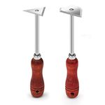 2 PCS Combination Paint Shave Hooks, Heavy Duty Stainless Steel Multi-faceted Triangular Paint Remover Tool with Wooden Round Handle