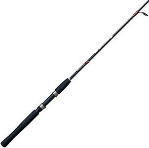 Zebco Rhino Tough Spinning Fishing Rod, 6-Foot 6-Inch 2-Piece Heavy-Duty Cross-Weave Fishing Pole, EVA Rod Handle, Heavy-Duty Guides, Stainless Steel D-Frame Tip Guide, Medium Power, Black