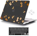 MacBook Air 13 Inch Case (Release 2010-2017 Older Version),iCasso Rubber Coated Soft Touch Hard Case with Keyboard Cover Only Compatible MacBook Air 13 Inch (Model:A1369/A1466), Honey Comb