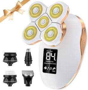 Electric Razors for Women Legs, 5 in 1 Electric Shaver for Women Private Area - Bikini Trimmer for Body Facial Hair Removal, Wet Dry Use Trimmer Cordless Rechargeable Lady Shaver with LED Display