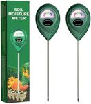 iPower Soil Moisture Meter, Plant Water Monitor Hygrometer Sensor for Garden, Lawn, Farm Indoor & Outdoor Care, 2 Pack, Green