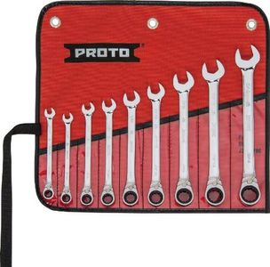 Stanley Proto Industrial JSCVT-9S Full Polish 12 Point Reverse Ratchet Wrench 9 Piece