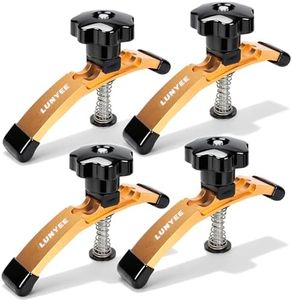 T-Track Hold Down Clamps, 4 Pack Extended 5-3/8" T Slot Clamp Set for CNC Router and Woodworking, Adjustable Hold Down Clamp with Rubber Pads