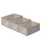 House of Quirk Durable And Versatile Closet Organizers And Storage Baskets, Rectangle Clothing Storage Boxes, Fabric Storage Containers For Pants, Shirt, Sweaters, Bra Panty, Socks (Grey,Pack Of 3)