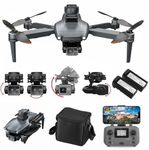 GPS Drone with 4K UHD Camera & 3-Axis Gimbal, Foldable Brushless Motors, Obstacle Avoidance Sensor, 2.5 KM Long Range, 26 Min Flight per Battery, 2 Batteries, Smart 5G-GPS Auto Return