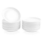 20-Piece Ceramic Appetizer Plates 5.6 Inch, Small Mini Dessert Plates Dinner Plates, Lightweight Round White Plates for Bread, Butter, Dinnerware Saucer Sets