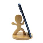 Amamcy Cute Boy Cellphone Holder Stand Wooden Smartphone Desk Holder for All Mobile Phones Animal Phone Stand Desk Ornament