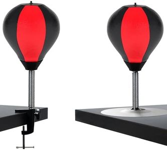 GLACIAL Stress Relief Desktop Punching Bag I Comes with Desk Clamp and Extra Strong Suction Cup I Black and Red