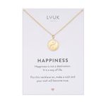 LUUK LIFESTYLE Filigree necklace Yin Yang pendant, adjustable length, waterproof & skin friendly stainless steel, gift idea