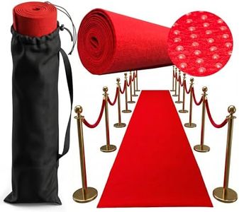 Red Carpet Runner for Party 2.2 x 16.4FT - Non Slip 3mm Thick Wedding Aisle Runner with Storage Bag - Red Rug for Indoor Outdoor Ceremony Party Decorations Hollywood Oscars Event Runway Fashion Show