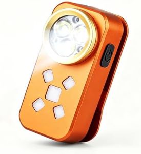 FOSFIS Rechargeable EDC Flashlight, Mini LED Flashights, 500 Lumens Portable Clip-on Light, Pocket Flashlights, Magnetic Small Keychain Flashlight for Signaling, Camping, Emergency (Orange)